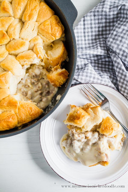  Sausage and Biscuits Skillet