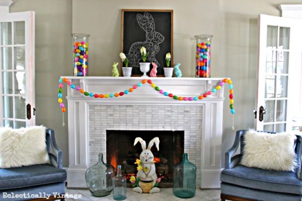 Pretty Easter Mantel Ideas | Easter Decorations