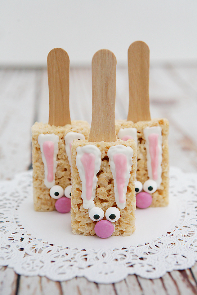 Bunny Rice Krispies Treat - dessert recipe for spring and Eastere