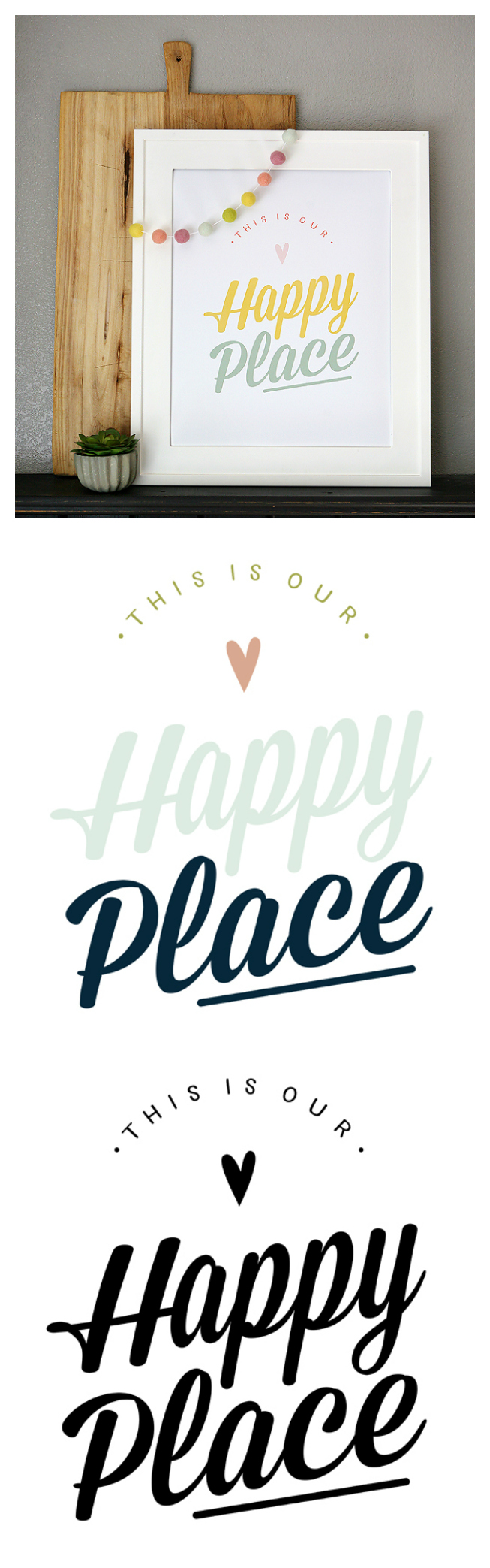 This Is Our Happy Place Print | Comes in 3 different colors and you can download it for free! 