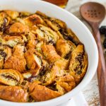 Nutella Stuffed Croissant French Toast Casserole