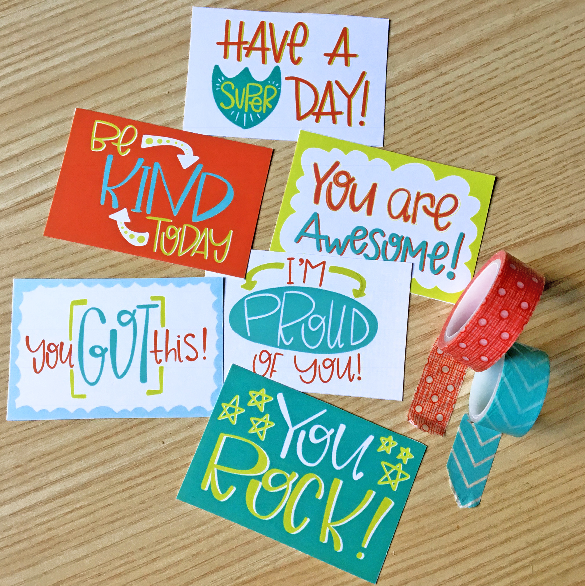 free encouraging lunch box notes