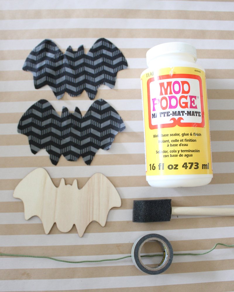 DIY Flying Decoupage Bats - DIY Halloween Decor