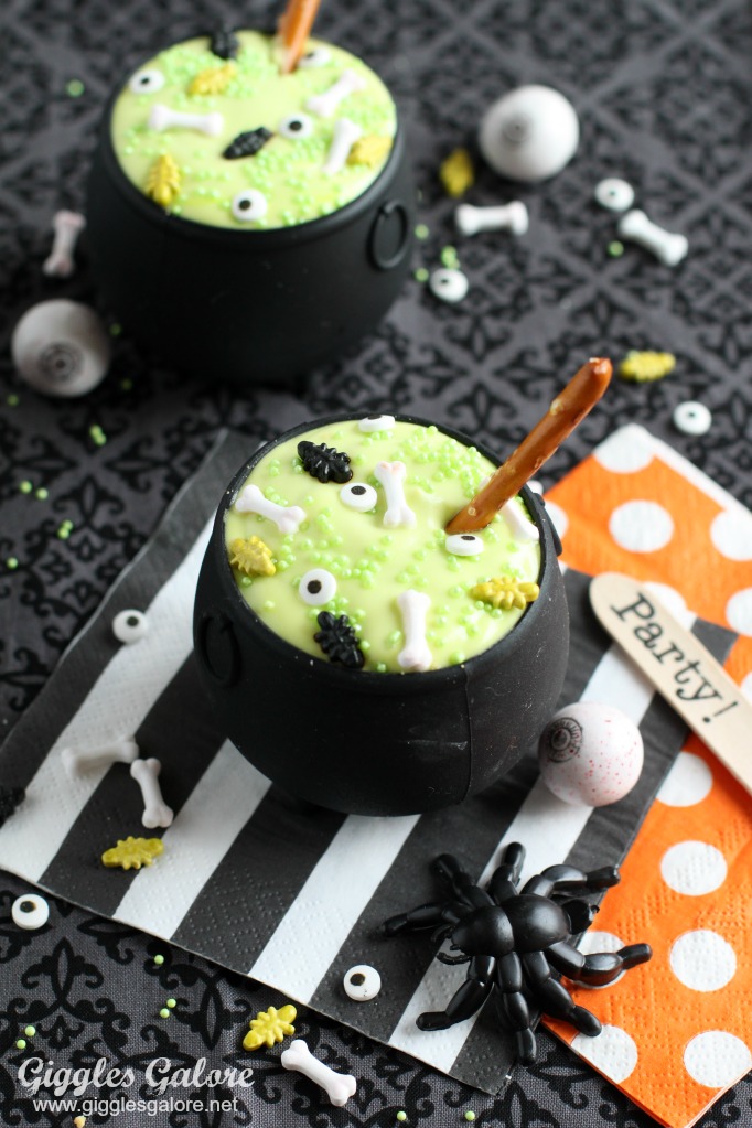 Bubbling Key Lime Mousse Cauldrons - Halloween Desserts for Kids