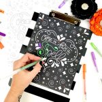 Chalkboard Style Free Halloween Coloring Page