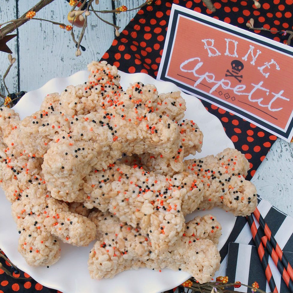 Rice Krispie Treats Halloween Bones Eighteen25