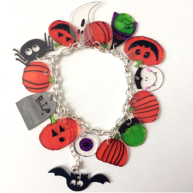 Halloween Charm Bracelet-Halloween Kids Crafts