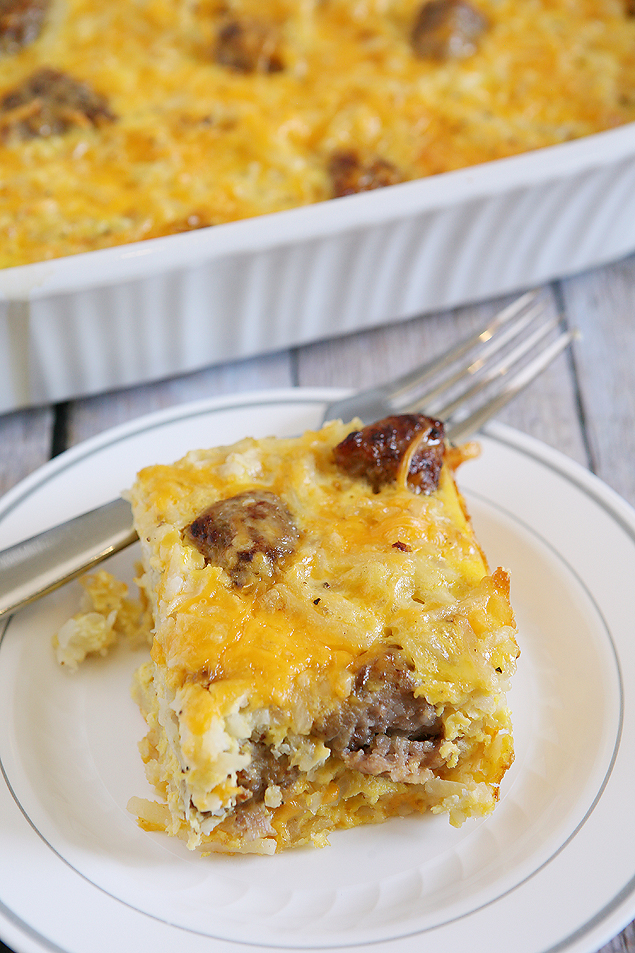 Sausage, Cheese and Hash Brown Breakfast Casserole | Delicious Protein-Packed Hot Breakfast