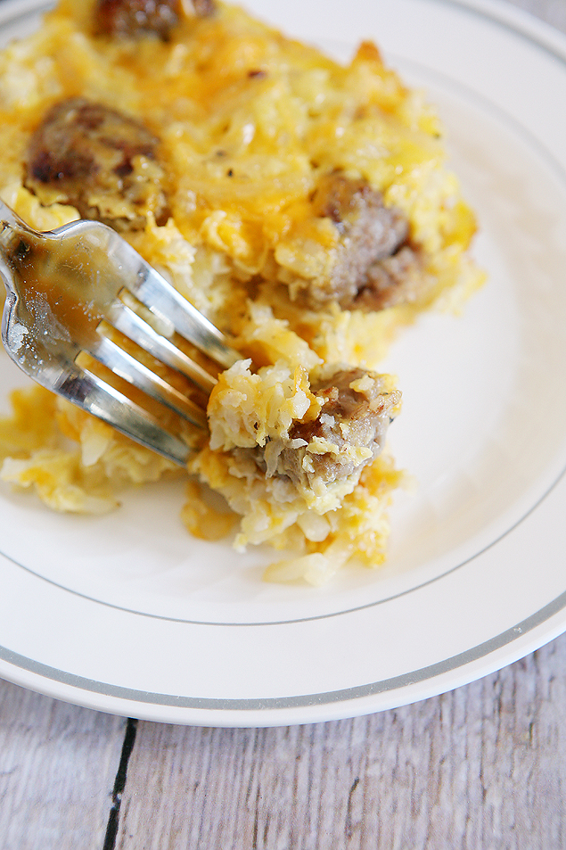 Sausage, Cheese and Hash Brown Breakfast Casserole | Delicious Protein-Packed Hot Breakfast
