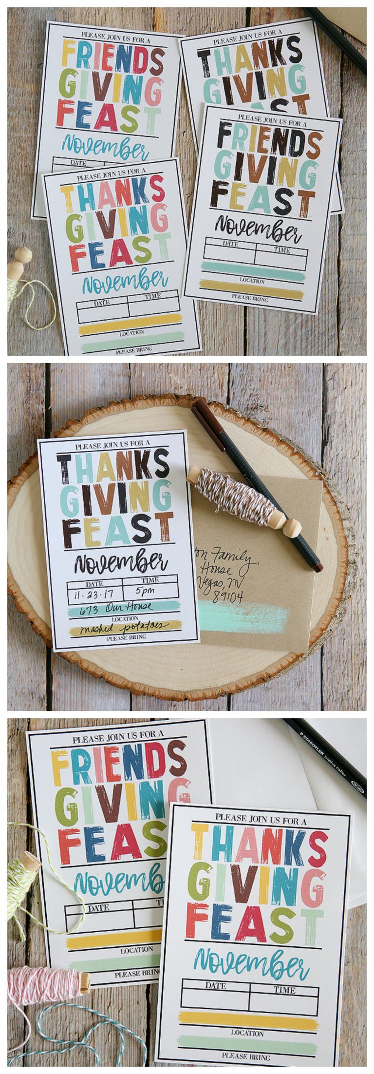 Free Printable Thanksgiving Invitations - Eighteen25