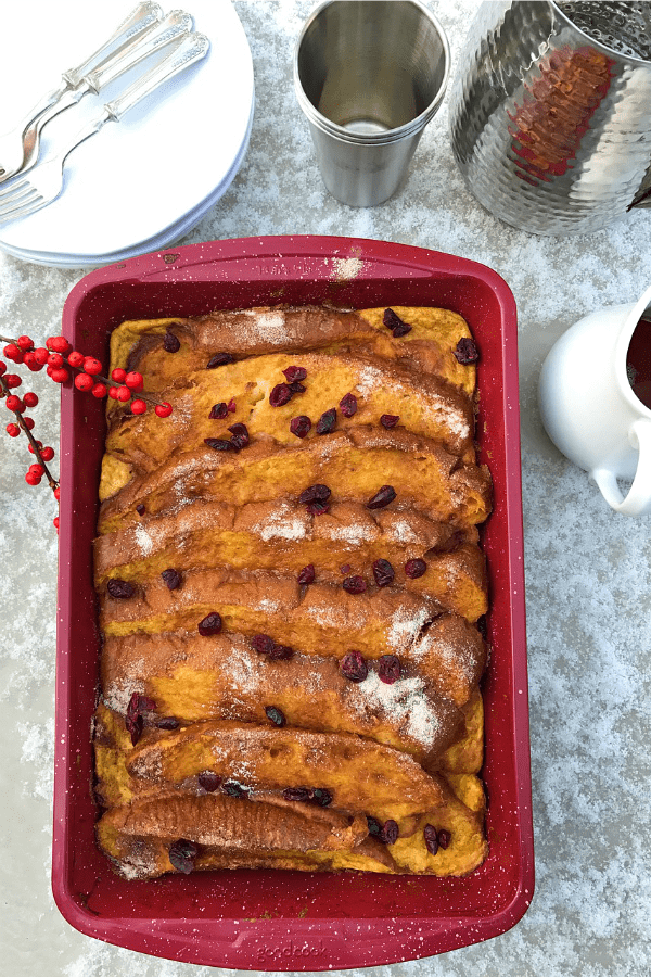 Planning the Perfect Christmas Brunch | Baked Eggnog French Toast from The Reluctant Entertainer