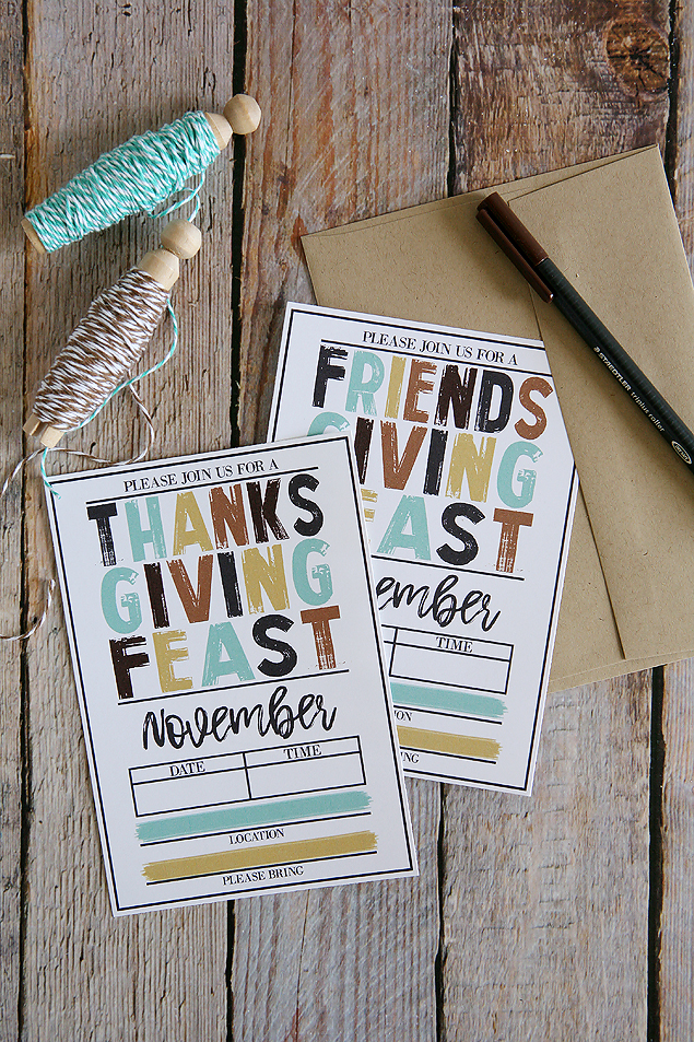 Free Printable Thanksgiving Invitations - Includes Friendsgiving Invites too! 