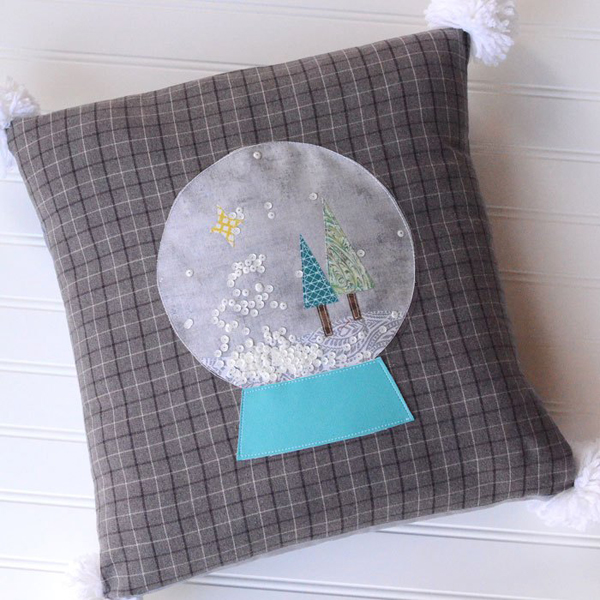 Snow Globe Christmas Pillow via Bombshell Bling