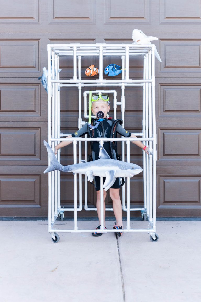 Homemade Halloween Costumes for Boys: A Shark Cage on Wheels