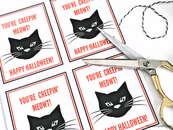Black Cat Halloween Printable Gift Tag