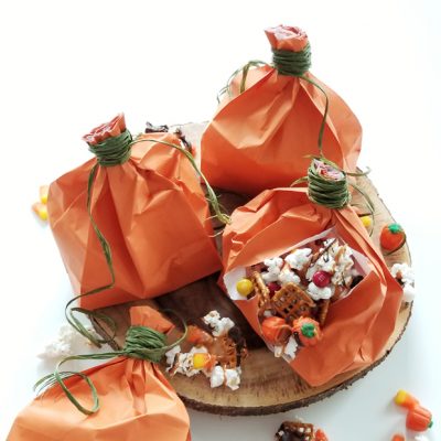 Halloween Popcorn Mix and Pumpkin Bags