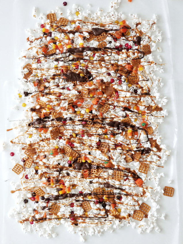 Delicious Halloween Sweet and Salty Popcorn Mix