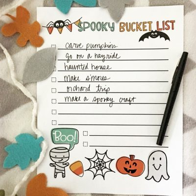 Printable Spooky Bucket List