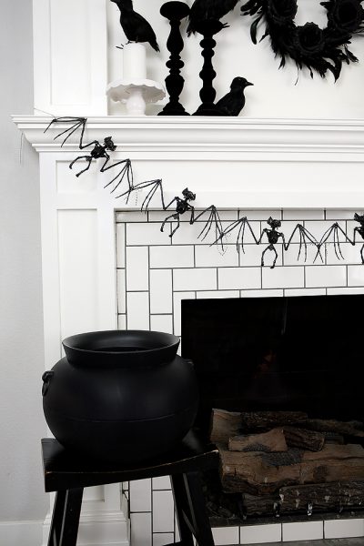 Black and White Halloween Mantel - Eighteen25