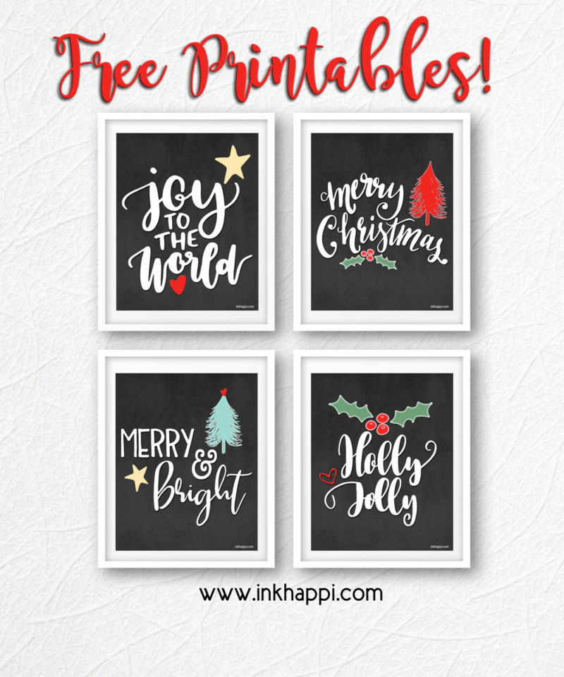  merry & bright free christmas printables