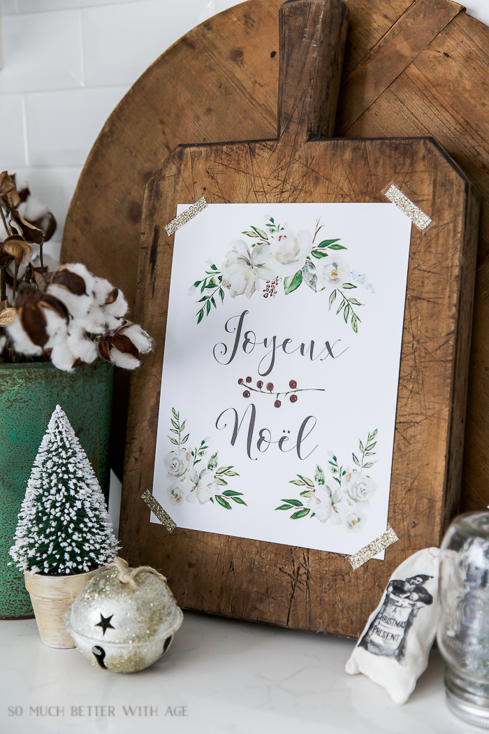 25+ Free Christmas Printables for your Home - Joyeux Noel Free Christmas Printable | So Much Better With Age
