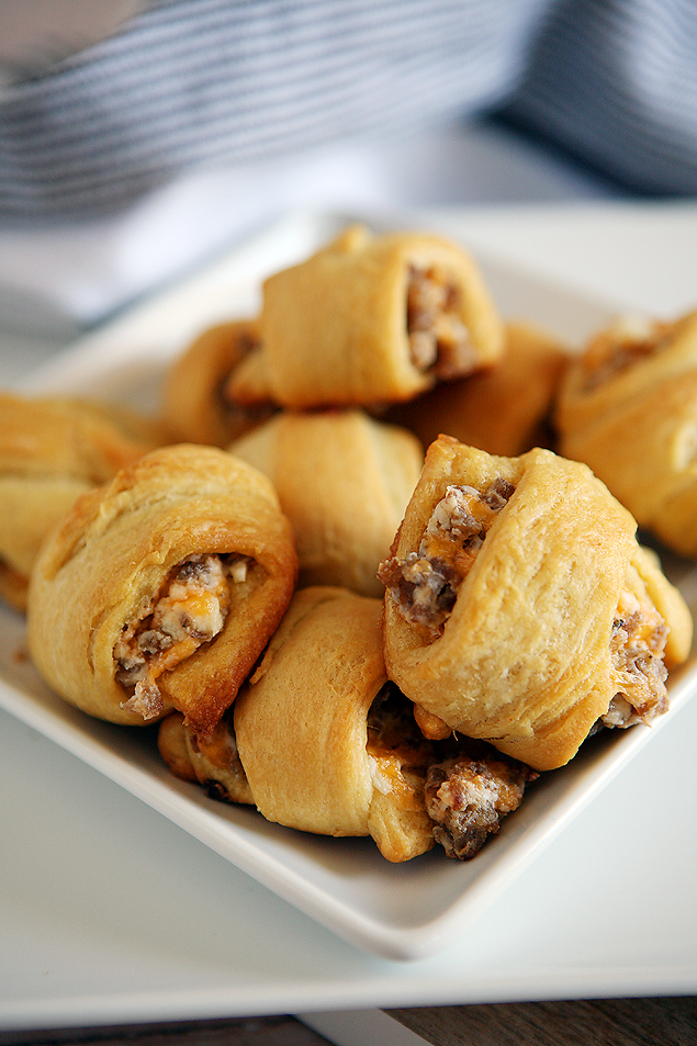 Sausage Cream Cheese Crescent Rolls. The perfect appetizer or breakfast bites! 