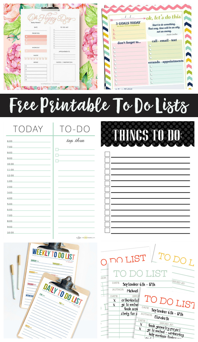 Free Printable To Do Lists | So many cute to do lists you can print at home for free. 