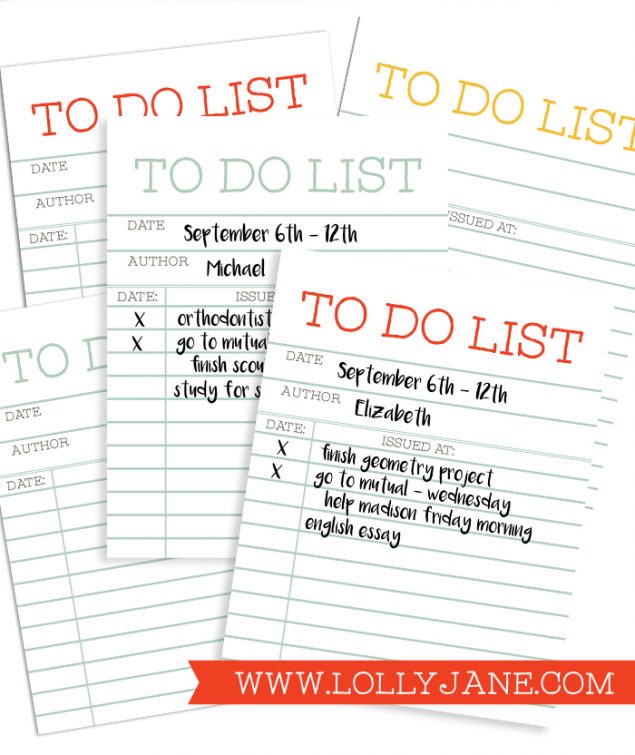 Cute Library Card To Do List | Lolly Jane﻿