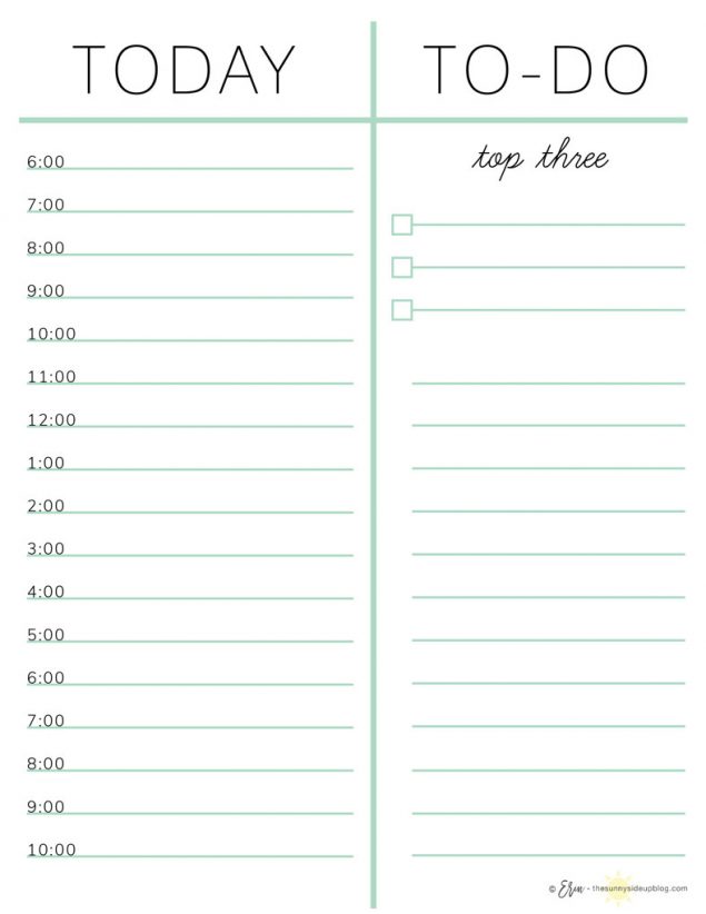 Daily To Do List Printable | The Sunny Side Up Blog﻿
