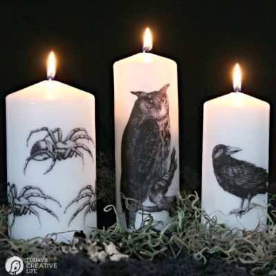Image Transfer Halloween Candles