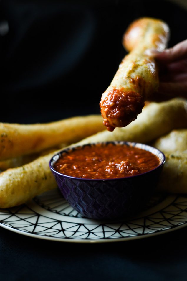 Bones And Blood Breadsticks Halloween Treat