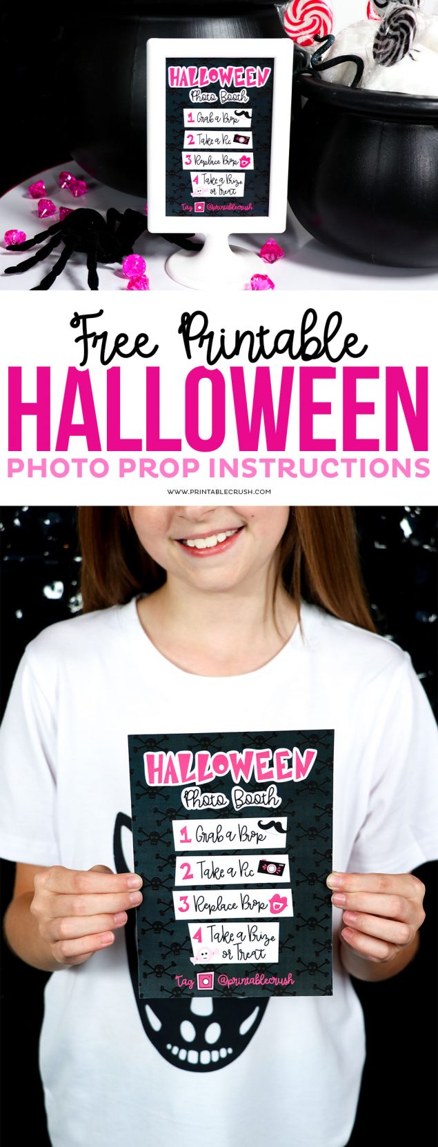 Free Printable Halloween Photo Prop Instructions for a Photo Booth!