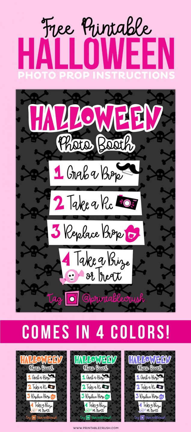 Cutest Halloween Photo Booth Printables! Comes in 4 fun colors.