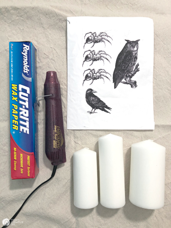 Supplies for making tissue image transfer candles