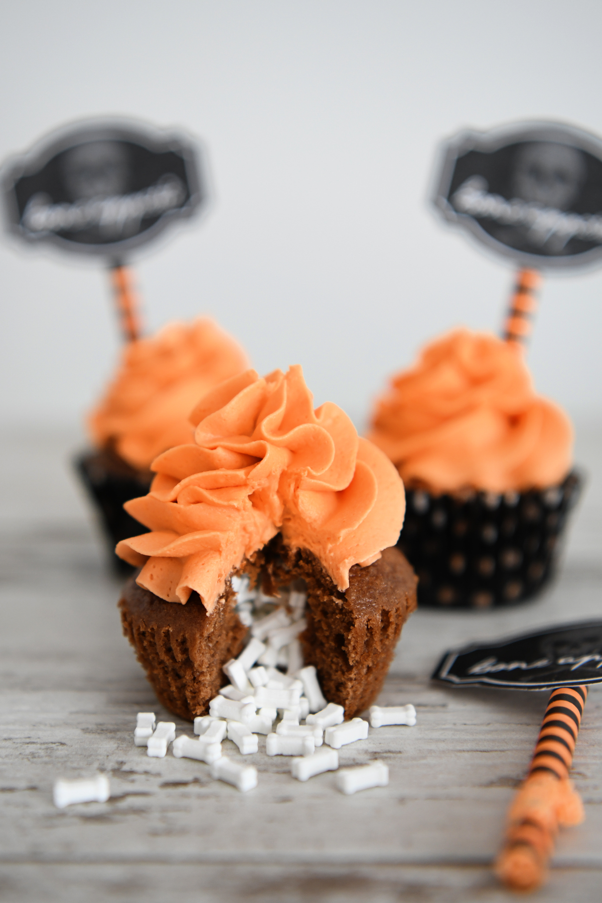 Super Fun Candy Filled Halloween Cupcakes