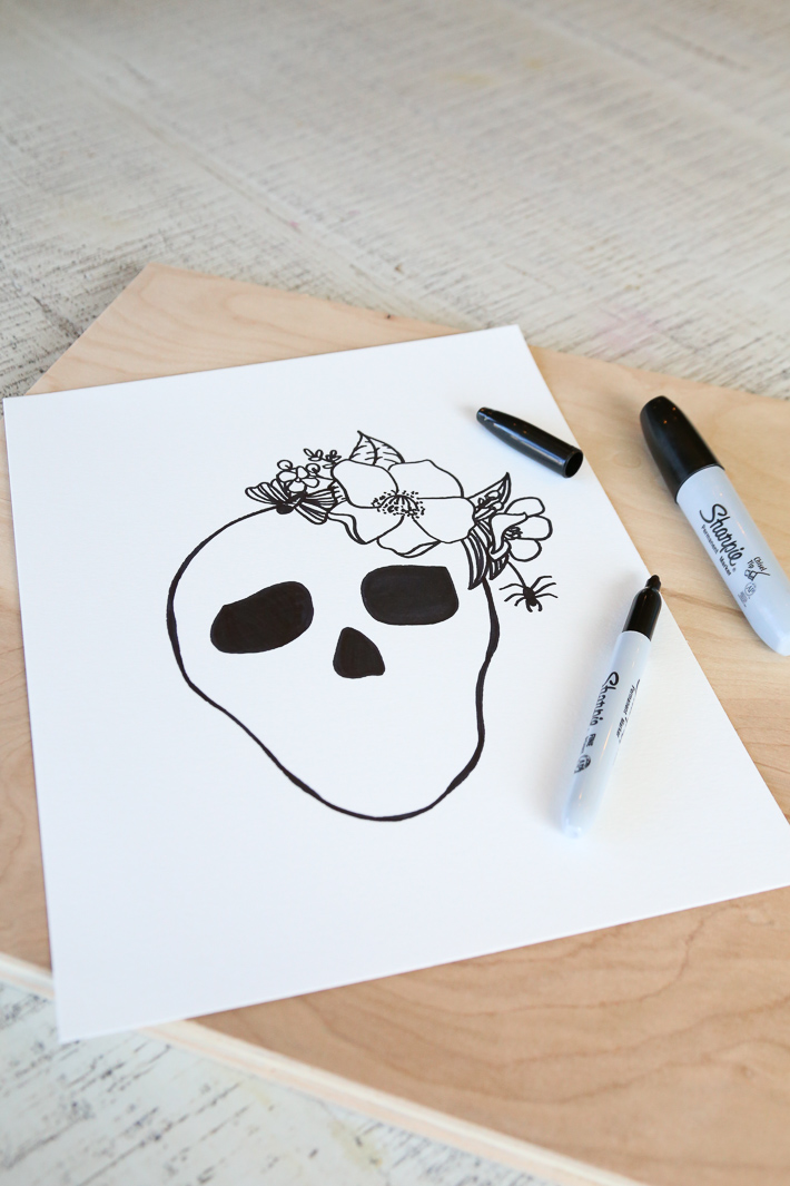 Free Skull Print for Watercolor project
