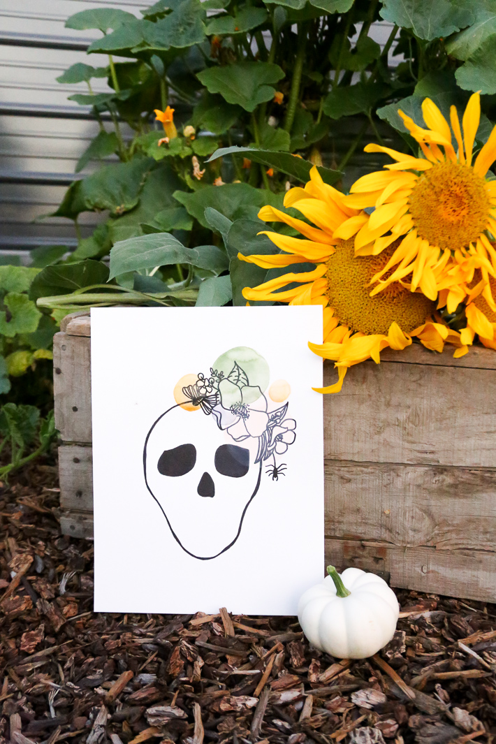 Watercolor Halloween Project. Includes the free printable!