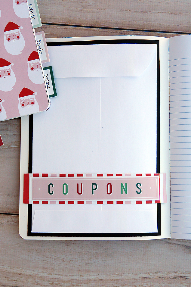 Coupons page in our Christmas Planner