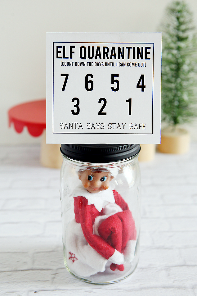 Print off this free Elf Quarantine countdown and let the kids cross of the days until your elf can come out. #elfontheshelf #elfquarantine